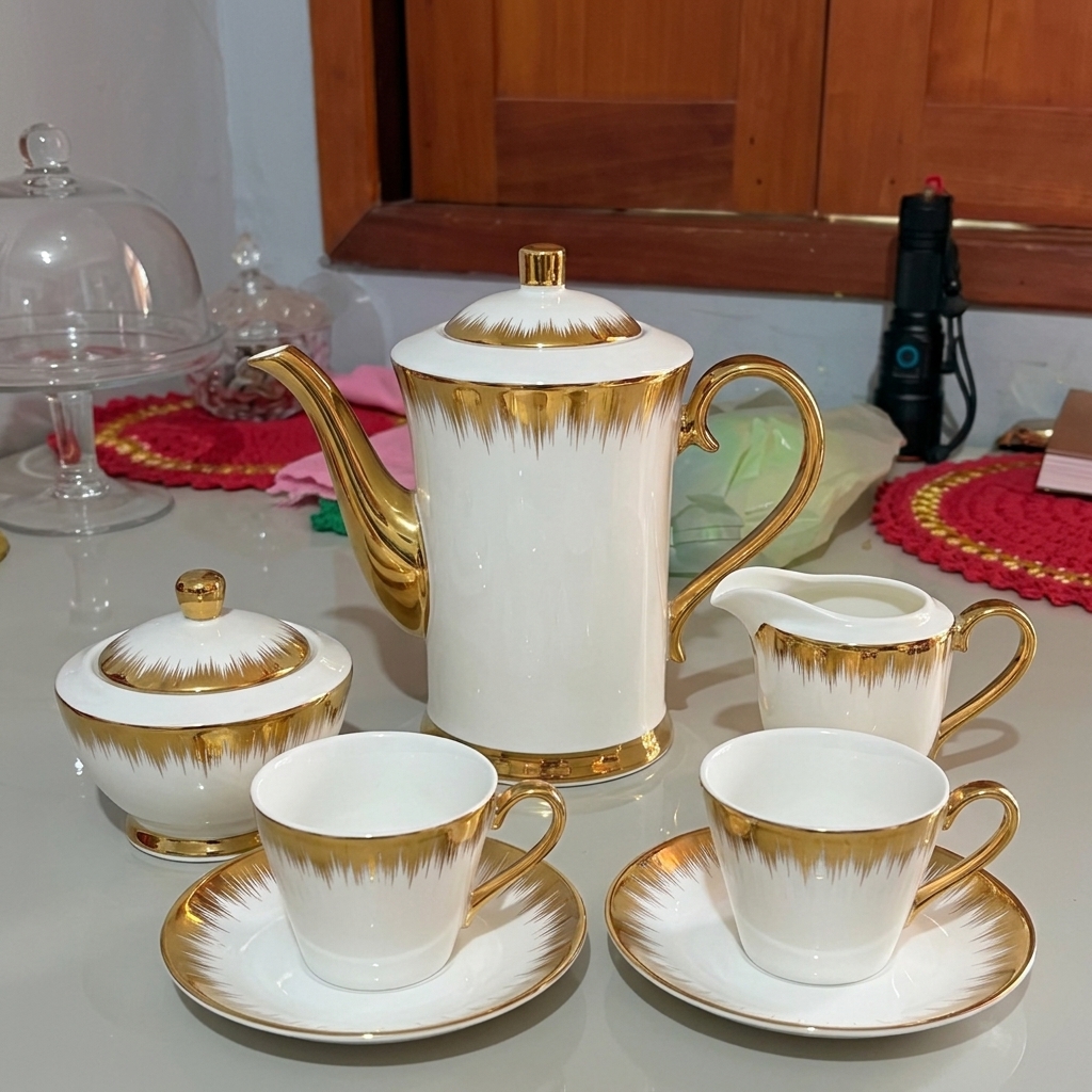 Foto do conjunto de porcelana enviada por Viviane A.